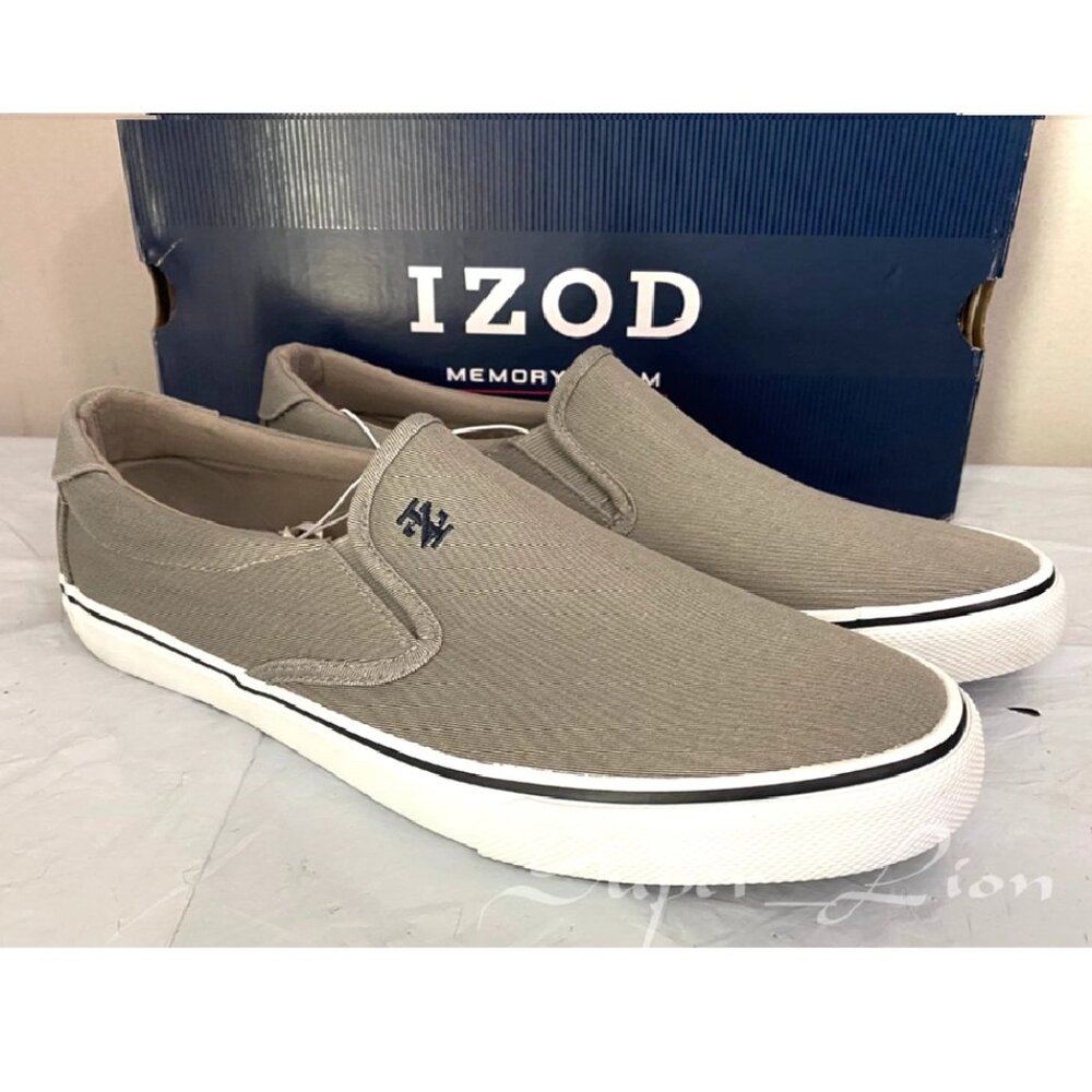 NEW IZOD Men's Size 9.5M Sunapee Canvas Slip-On Memory Foam Shoes
